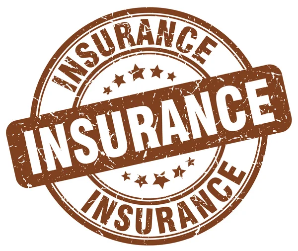 Insurance brun grunge runda vintage gummistämpel — Stock vektor
