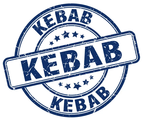 Kebab azul grunge ronda sello de goma vintage — Vector de stock