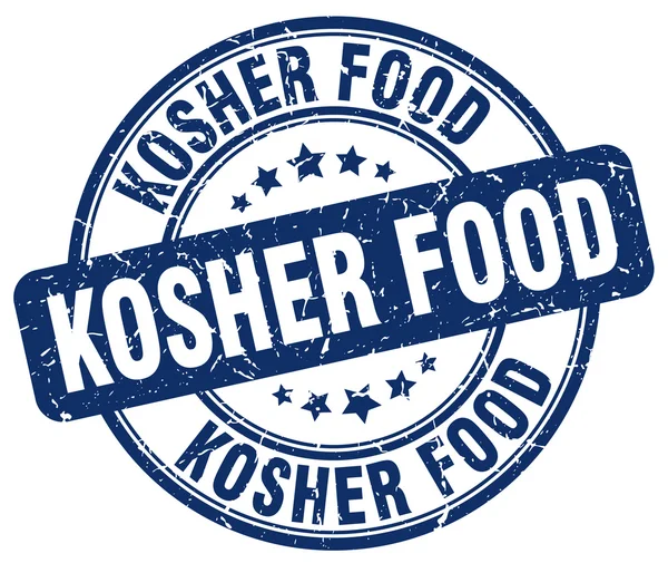 Kosher food blue grunge round vintage rubber stamp — Stock Vector