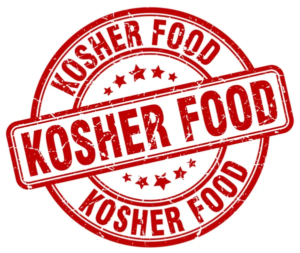 Kosher food red grunge round vintage rubber stamp — Stock Vector