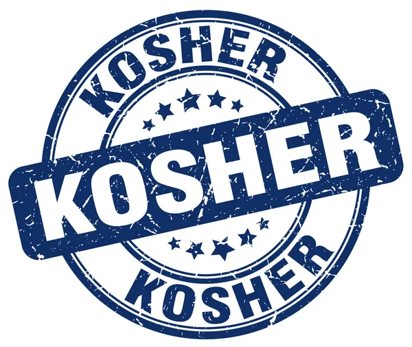 Kosher blå grunge runda vintage gummistämpel — Stock vektor