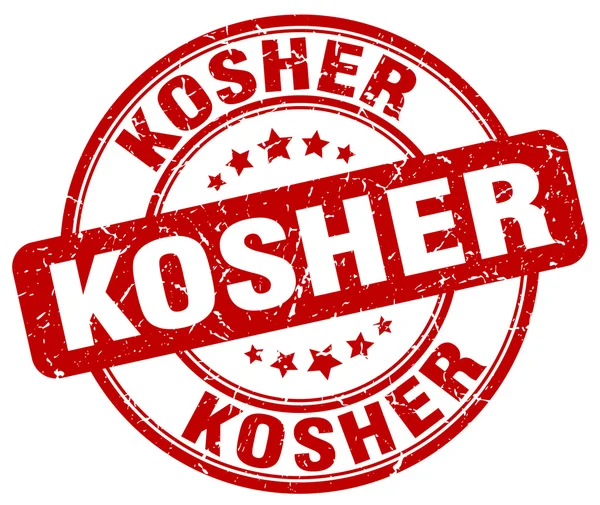 Kosher red grunge round vintage rubber stamp — Stock Vector