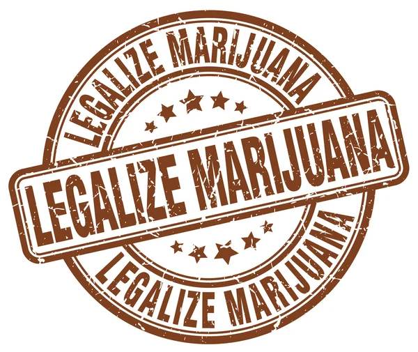 Legalisera marijuana brun grunge runda vintage gummistämpel — Stock vektor