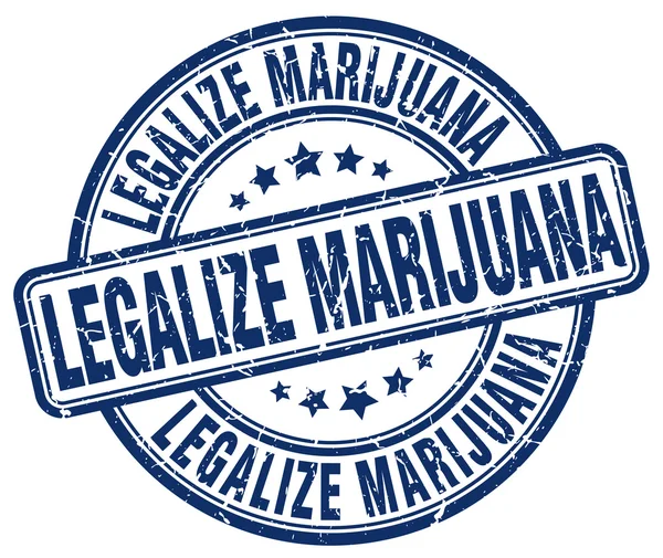 Legalisieren Marihuana blue grunge round vintage rubber stamp — Stockvektor