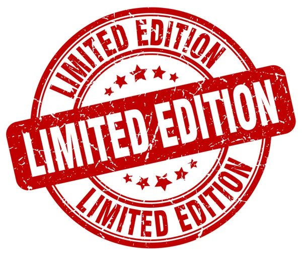 Limited Edition roter Grunge runden Vintage Gummistempel — Stockvektor