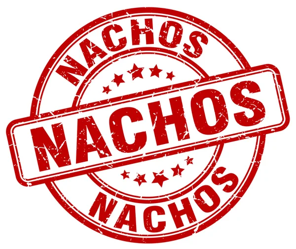 Nachos röda grunge runda vintage gummistämpel — Stock vektor