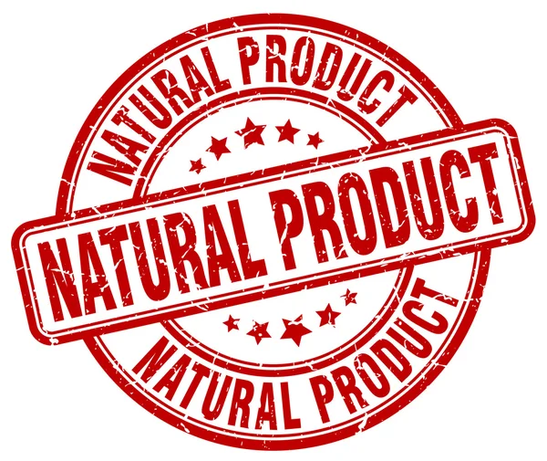 Naturprodukt red grunge round vintage rubber stamp — Stockvektor