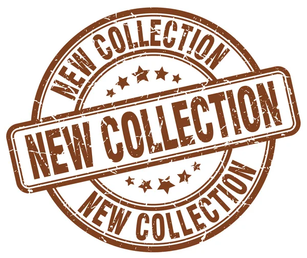 Nouvelle collection marron grunge rond timbre en caoutchouc vintage — Image vectorielle
