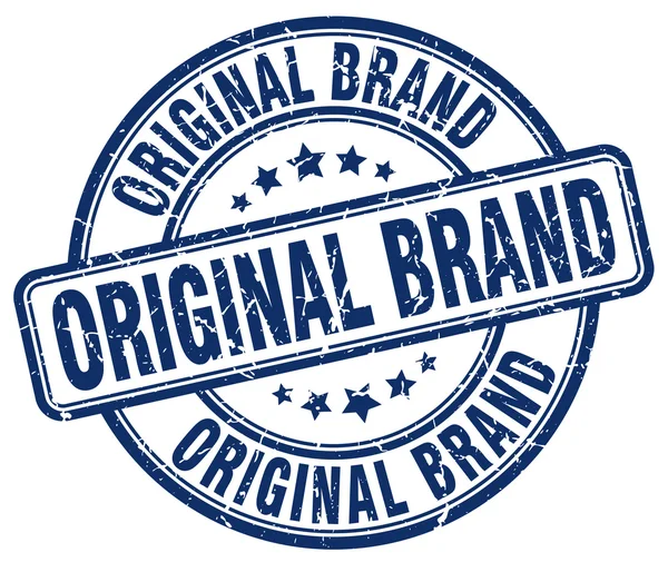 Marca original azul grunge redonda selo de borracha vintage — Vetor de Stock