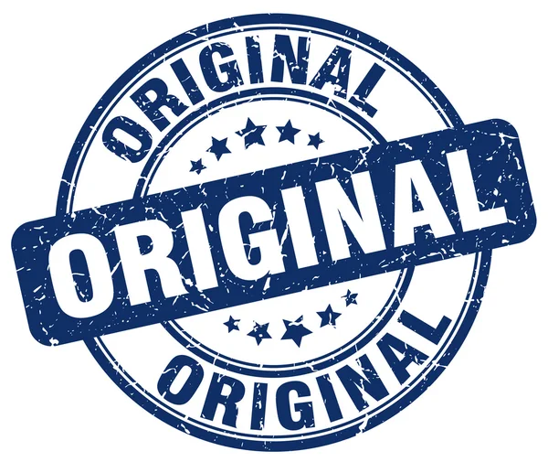 Sello de goma vintage redondo grunge azul original — Vector de stock