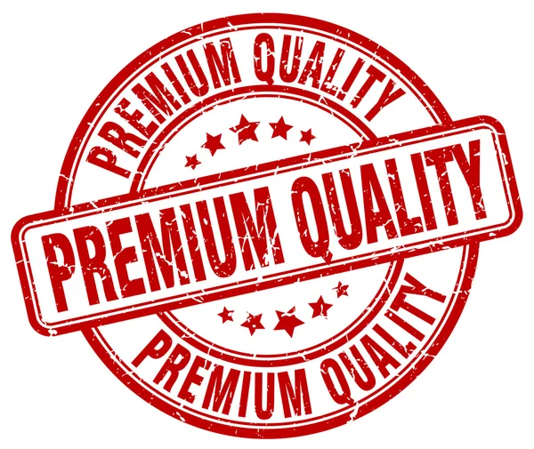 Premium jakości czerwone nieczysty okrągły vintage pieczątka — Wektor stockowy