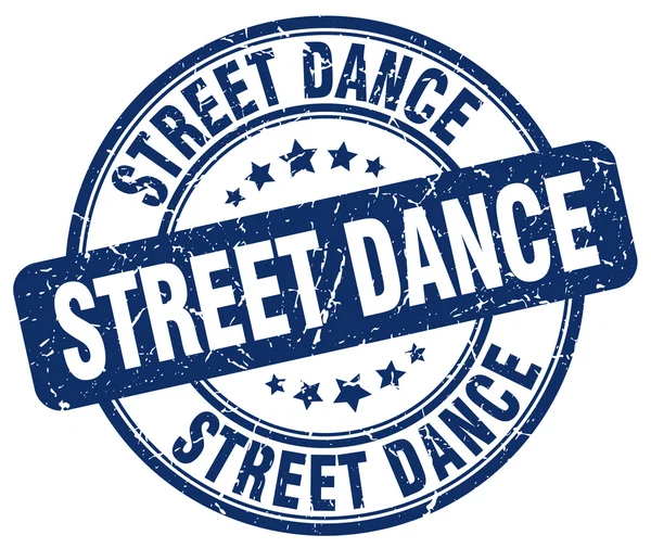 ストリート ダンス青グランジ ラウンド ヴィンテージ スタンプ — ストックベクタ