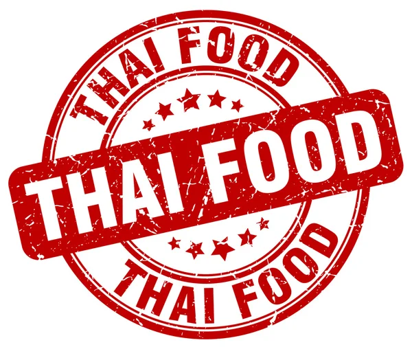 泰国食品红 grunge 圆复古橡皮戳 — 图库矢量图片