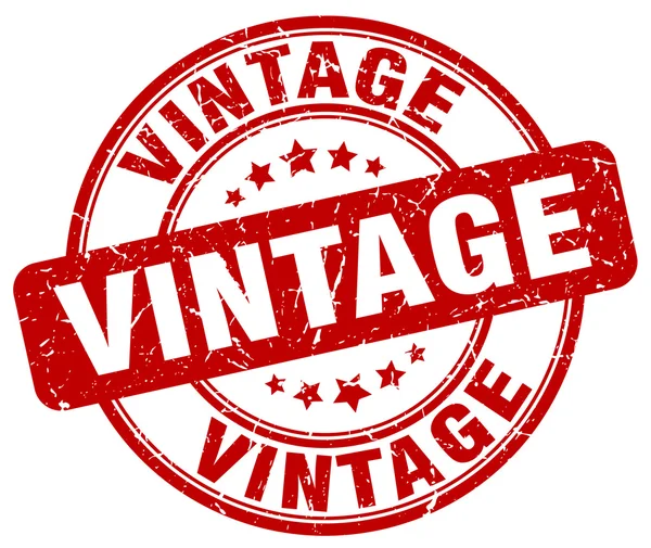 Vintage grunge rojo redondo sello de goma vintage — Vector de stock
