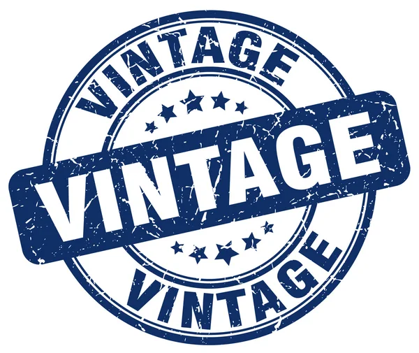 Vintage bleu grunge rond timbre en caoutchouc vintage — Image vectorielle