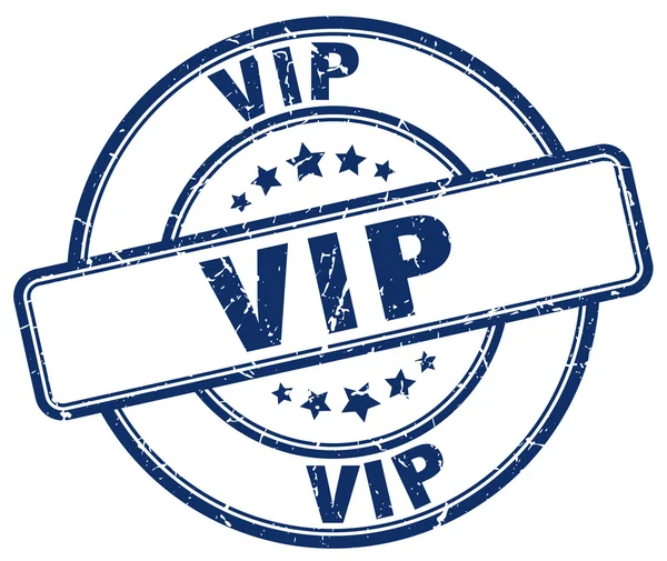 VIP-blauwe grunge ronde vintage Rubberstempel — Stockvector