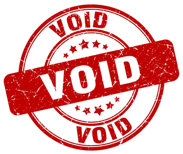 VOID rode grunge ronde vintage Rubberstempel — Stockvector