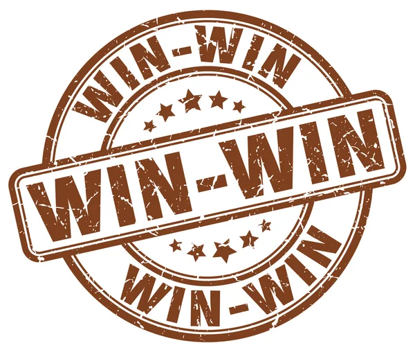 勝つ茶色グランジ ビンテージ スタンプ ラウンド — ストックベクタ