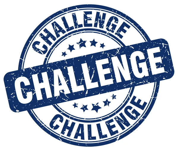 Desafio azul grunge redondo vintage borracha stamp.challenge stamp.challenge redondo stamp.challenge grunge stamp.challenge.challenge carimbo vintage . — Vetor de Stock