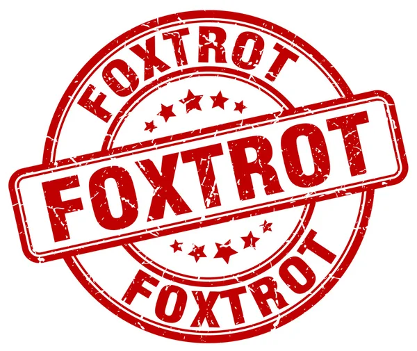 Foxtrot लाल ग्रंज गोल विंटेज रबड़ टिकट.foxtrot टिकट.foxtrot गोल टिकट.foxtrot ग्रंज टिकट.foxtrot.foxtrot.foxtrot विंटेज टिकट . — स्टॉक वेक्टर