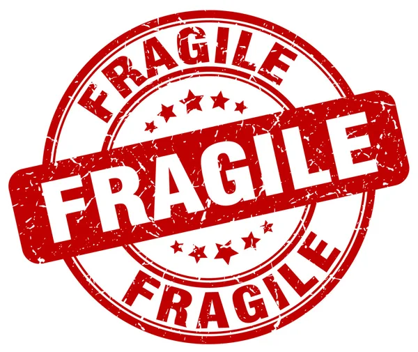 Fragil roter Grunge rund vintage rubber stamp.fragile stamp.fragile runde stamp.fragile Grunge stamp.fragile.fragile vintage stamp. — Stockvektor