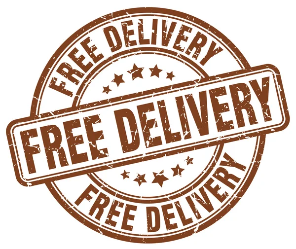 Free delivery brown grunge round vintage rubber stamp.free delivery stamp.free delivery round stamp.free delivery grunge stamp.free delivery.free delivery vintage stamp. — Stock Vector