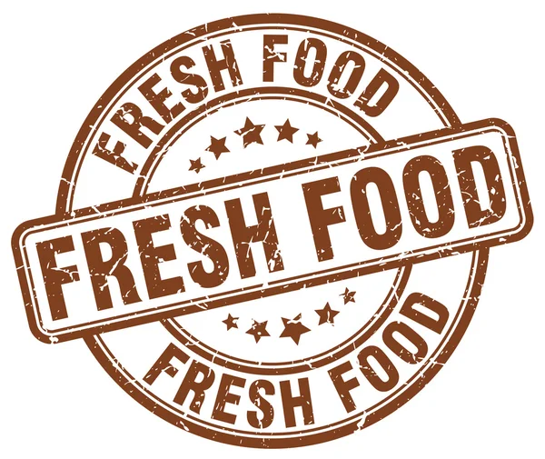 Fresh food brown grunge round vintage rubber stamp.fresh food stamp.fresh food round stamp.fresh food grunge stamp.fresh food.fresh food vintage stamp. — Stock Vector