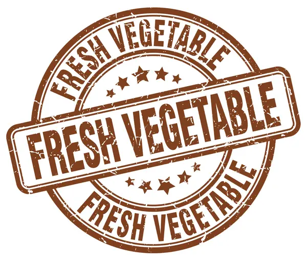 Fresh vegetable brown grunge round vintage rubber stamp.fresh vegetable stamp.fresh vegetable round stamp.fresh vegetable grunge stamp.fresh vegetable.fresh vegetable vintage stamp. — Stock Vector
