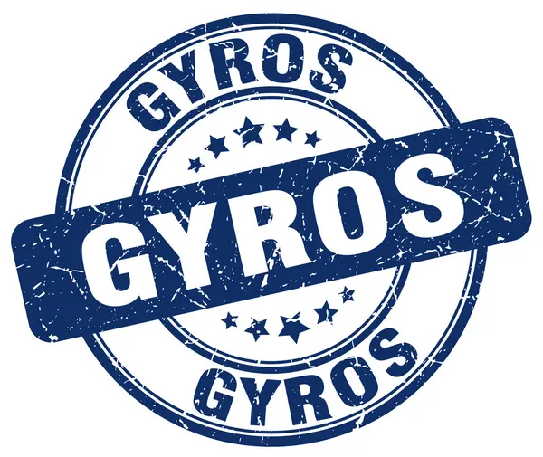 Gyros grunge azul redondo vintage caucho stamp.gyros stamp.gyros redondo stamp.gyros grunge stamp.gyros.gyros sello vintage . — Vector de stock