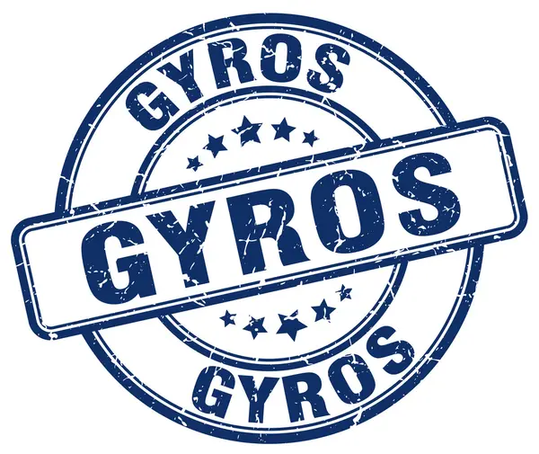 Gyros grunge azul redondo vintage caucho stamp.gyros stamp.gyros redondo stamp.gyros grunge stamp.gyros.gyros sello vintage . — Archivo Imágenes Vectoriales