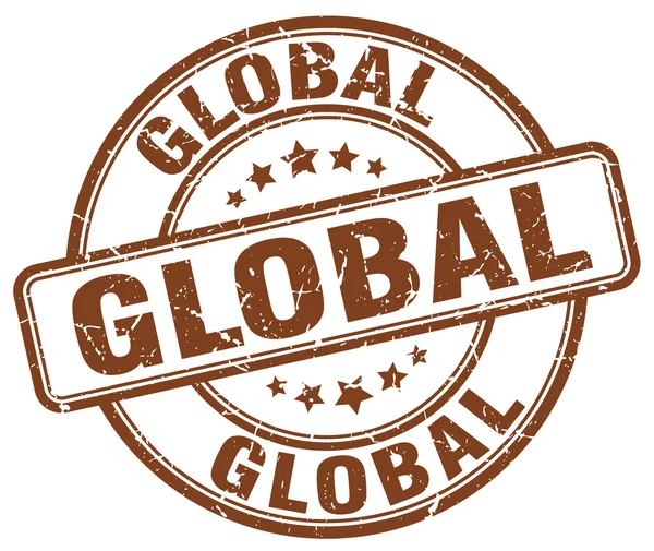 Global marrón grunge redondo vintage caucho stamp.global stamp.global redondo stamp.global grunge stamp.global.global vintage sello . — Vector de stock