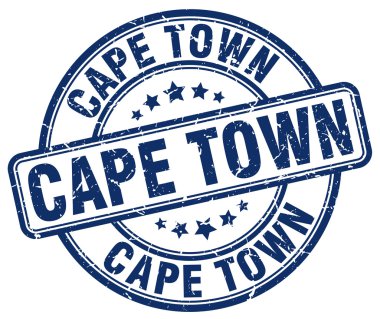 Cape Town mavi grunge yuvarlak vintage kauçuk damga. Cape Town damgası. Cape Town yuvarlak damgası. Cape Town grunge damgası. Cape Town.Cape Town vintage damga.