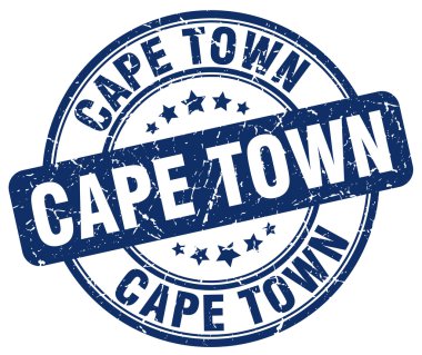 Cape Town mavi grunge yuvarlak vintage kauçuk damga. Cape Town damgası. Cape Town yuvarlak damgası. Cape Town grunge damgası. Cape Town.Cape Town vintage damga.