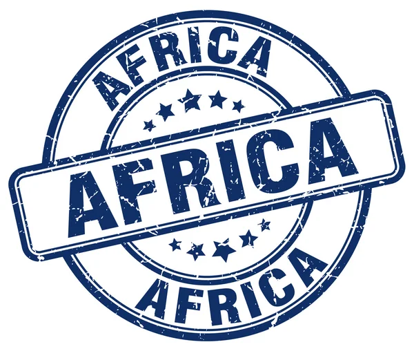 Африканская синяя гранж круглая винтажная резиновая штамп. Африканская марка круглой штампов.Африканская гранж штамп. . — стоковый вектор