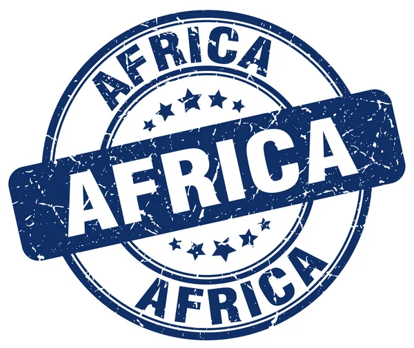 Африканская синяя гранж круглая винтажная резиновая штамп. Африканская марка круглой штампов.Африканская гранж штамп. . — стоковый вектор