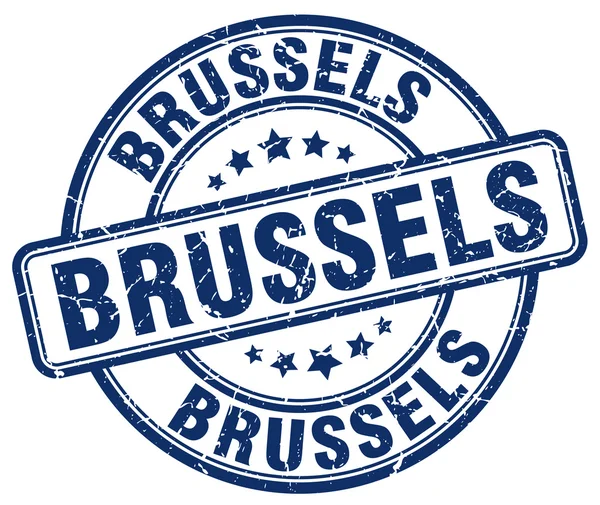 Bruselas grunge azul redondo vintage goma stamp.Brussels stamp.Brussels ronda stamp.Brussels grunge stamp.Brussels.Brussels sello vintage . — Vector de stock