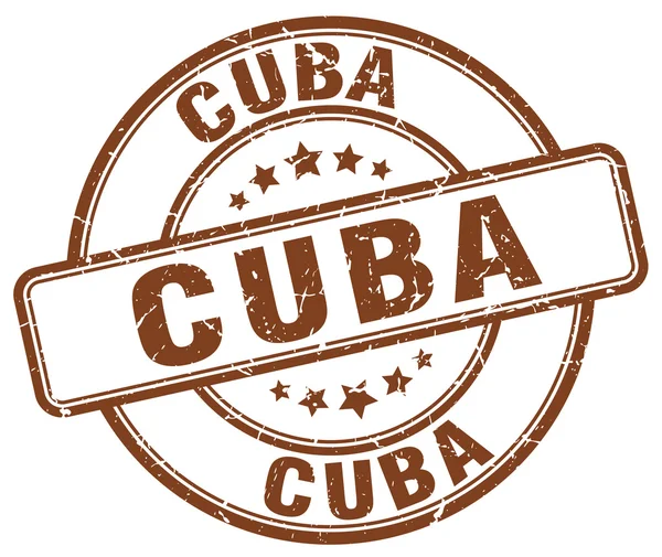 Küba kahverengi grunge yuvarlak vintage kauçuk damga. Küba damgası. Küba yuvarlak damgası. Küba grunge damgası. Cuba.Cuba vintage damgası. — Stok Vektör
