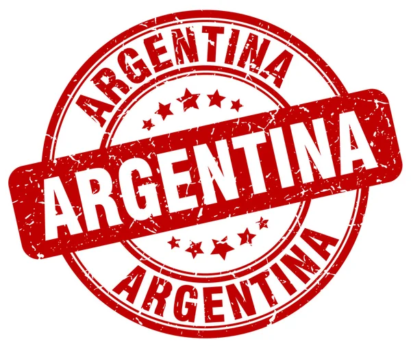 Sello de goma vintage redondo grunge rojo argentino. Sello redondo argentino. Sello grunge argentino. Sello vintage argentino . — Vector de stock