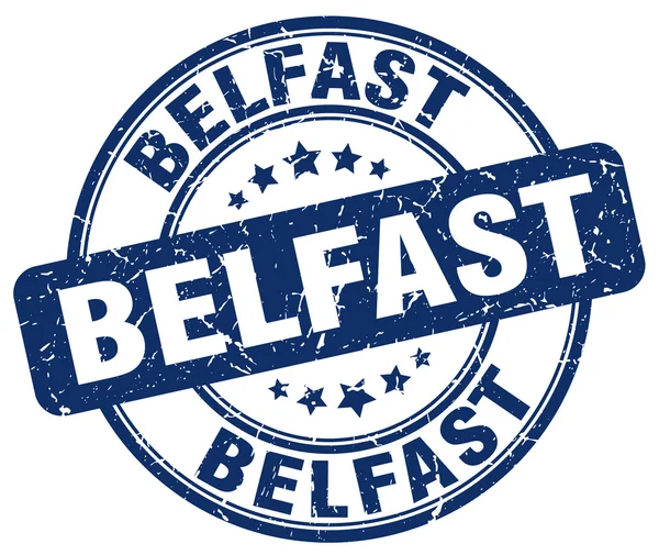 Belfast grunge azul redonda de borracha vintage stamp.Belfast stamp.Belfast redonda stamp.Belfast grunge stamp.Belfast.Belfast selo do vintage . — Vetor de Stock