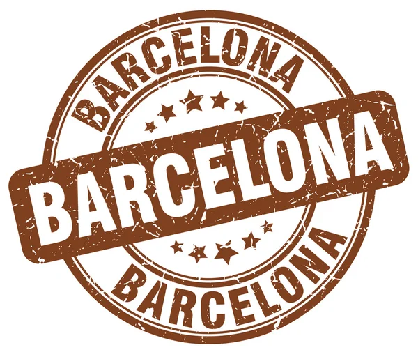 Βαρκελώνη καφέ γκραντζ γύρο vintage καουτσούκ σφραγίδα. Σφραγίδα της Βαρκελώνης. Το στρογγυλό γραμματόσημο της Βαρκελώνης. Το γραμματόσημο της Βαρκελώνης. Βαρκελώνη. Βαρκελώνη vintage σφραγίδα. — Διανυσματικό Αρχείο