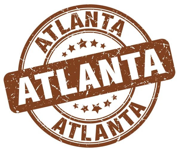 Atlanta brązowy grunge okrągły rocznika pieczątka. Pieczęć Atlanty. Pieczęć okrągła Atlanta. Pieczęć grunge Atlanta. Atlanta. Atlanta Vintage pieczęć. — Wektor stockowy