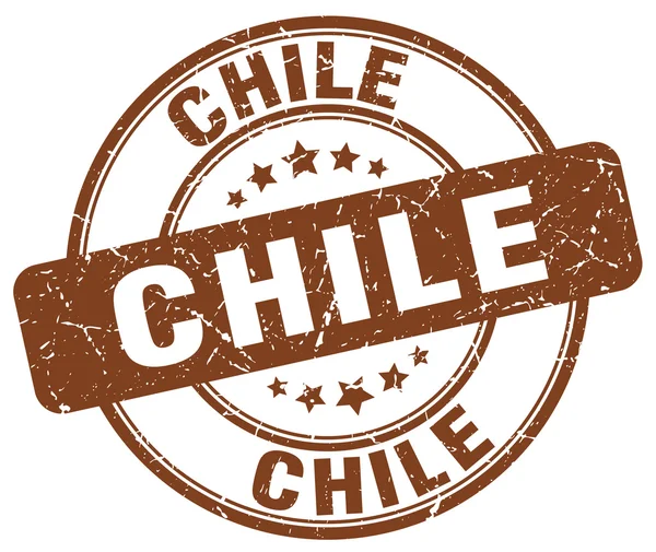 Chile grunge marrón redondo vintage goma stamp.Chile stamp.Chile ronda stamp.Chile grunge stamp.Chile.Chile sello vintage . — Vector de stock