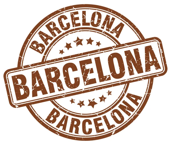 Βαρκελώνη καφέ γκραντζ γύρο vintage καουτσούκ σφραγίδα. Σφραγίδα της Βαρκελώνης. Το στρογγυλό γραμματόσημο της Βαρκελώνης. Το γραμματόσημο της Βαρκελώνης. Βαρκελώνη. Βαρκελώνη vintage σφραγίδα. — Διανυσματικό Αρχείο