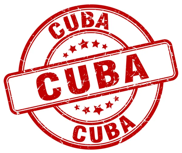 Kuba czerwony grunge okrągły rocznika gumy pieczęć. Kuba pieczęć. Kuba okrągły znaczek. Pieczęć grunge Kuba. Kuba. Kuba zabytkowe pieczęć. — Wektor stockowy