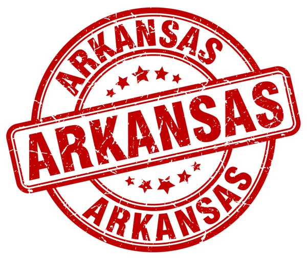 Arkansas vörös grunge kerek Vintage gumibélyegző. Arkansas bélyeget. Arkansas kerek bélyeg. Arkansas grunge bélyeg. Arkansas. Arkansas Vintage bélyegző. — Stock Vector