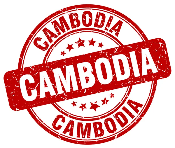 Kamboçya kırmızı grunge yuvarlak vintage kauçuk damga. Kamboçya damgası. Kamboçya yuvarlak damgası. Kamboçya grunge damgası. Kamboçya.Kamboçya vintage damga. — Stok Vektör
