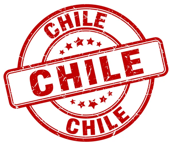 Chile czerwony grunge okrągły rocznika gumy pieczęć. Chile pieczęć. Chile okrągły znaczek. Chile grunge pieczęć. Chile. Chile Vintage pieczęć. — Wektor stockowy