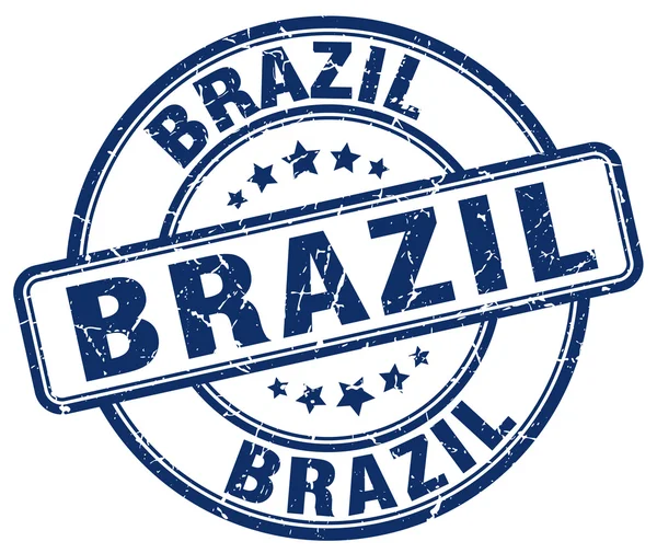 Brazília kék grunge forduló Vintage gumibélyegző. Brazília bélyegét. Brazília kerek bélyeg. Brazília grunge pecsét. Brazília. brazil Vintage bélyegző. — Stock Vector