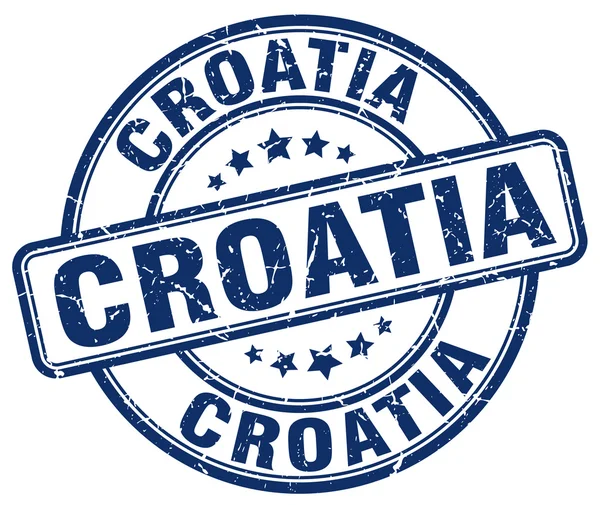 Croatie timbre bleu grunge rond en caoutchouc vintage timbre.Croatie timbre.Croatie timbre rond grunge.Croatie timbre.Croatie timbre vintage . — Image vectorielle