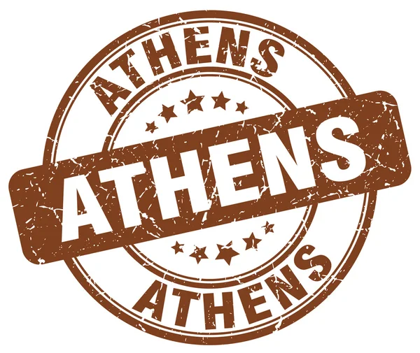 Athens brown grunge round vintage rubber stamp.athens stamp.athens round stamp.athens grunge stamp.athens vintage stamp. — Stockvektor